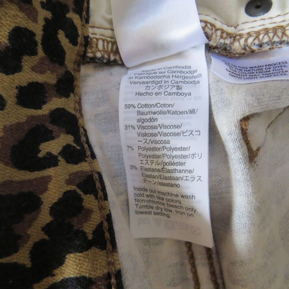 J. Crew Women's Exposed Button Fly Leopard Jeans High Rise Skinny 28" EUC - Picture 11 of 12